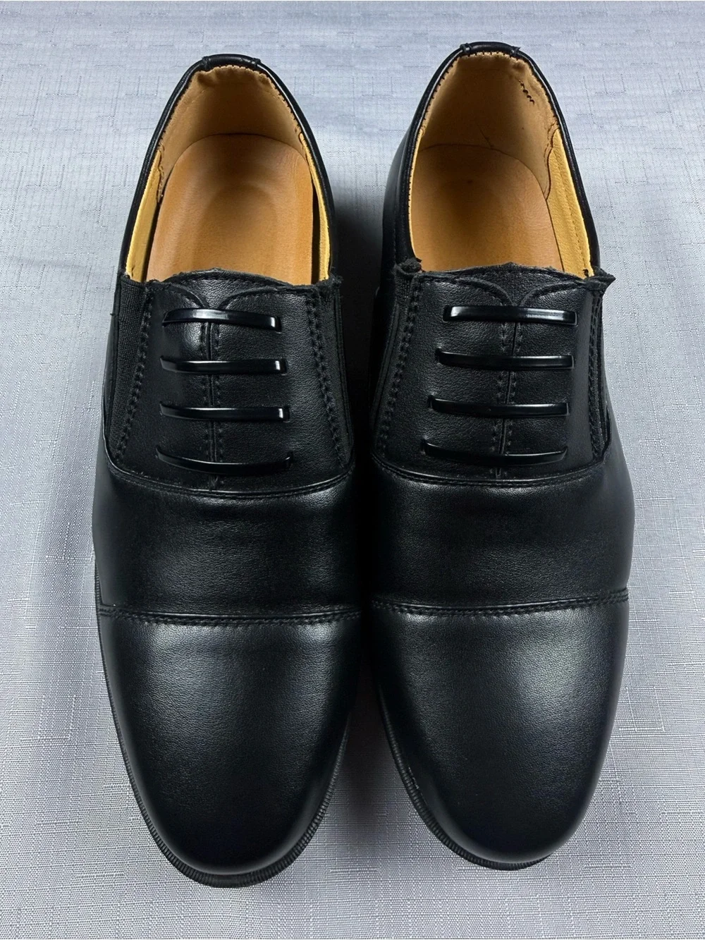Classic Black Slip-On Derby Dress Shoes for Men